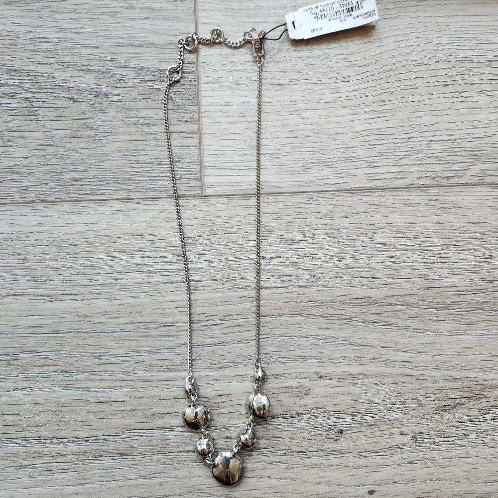 Givenchy Round Rhinestone Silver Tone Necklace Nwt - Picture 9 of 10